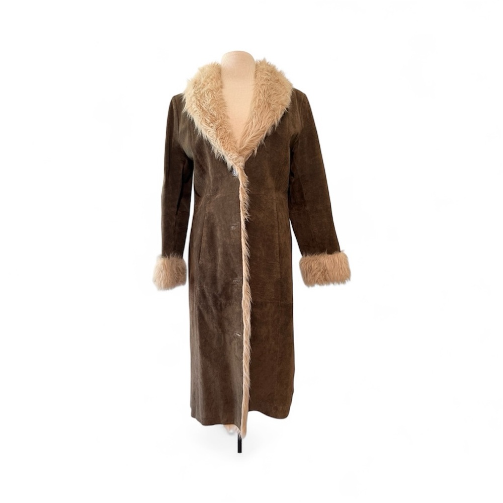 Wilson’s Leather - Brown Faux Fur Trimmed Coat